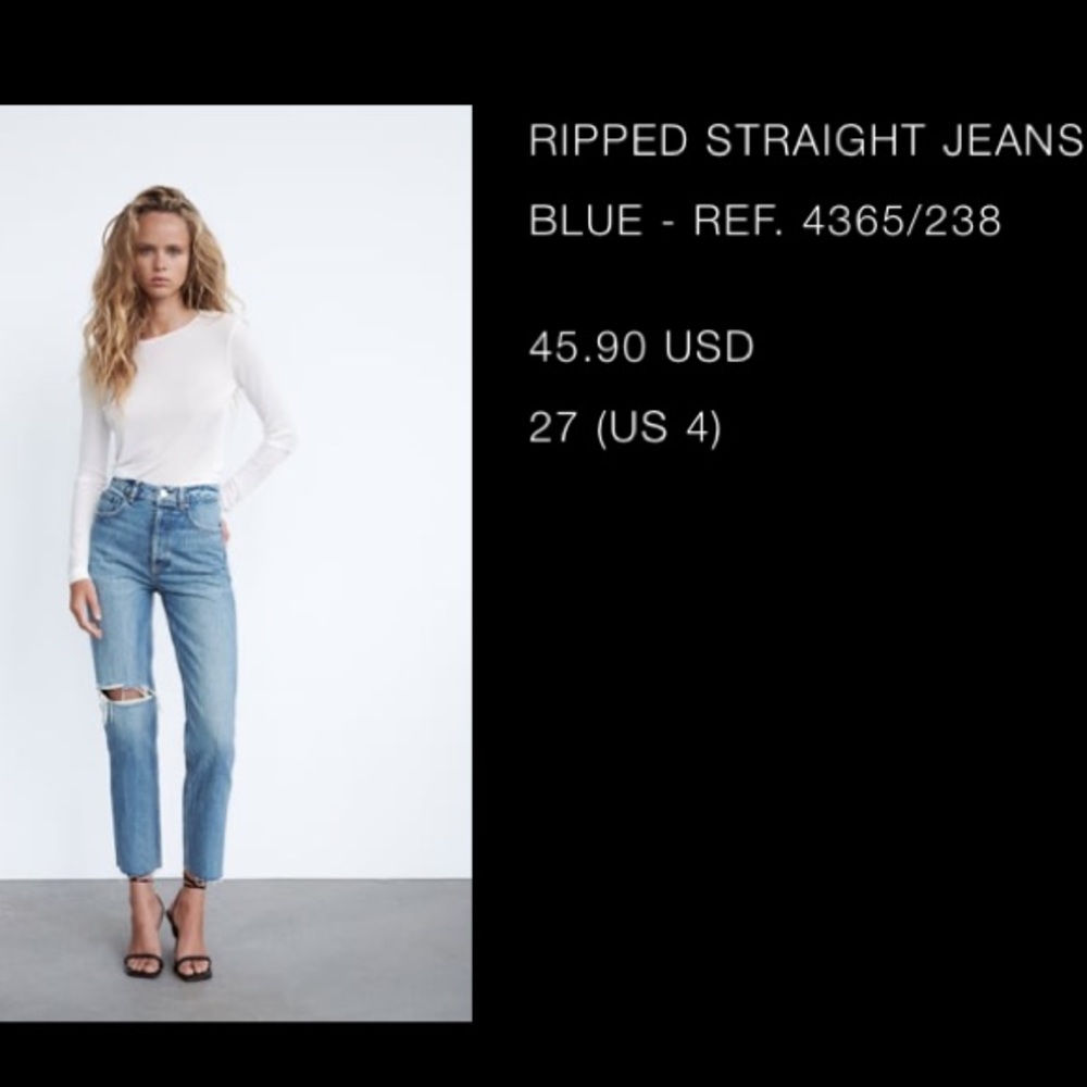 Ripped straight jeans